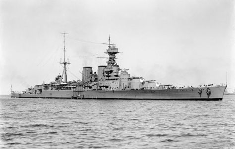 HMS Hood, the largest battlecruiser ever built, in Australia on 17th March 1924.
