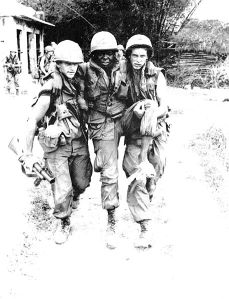 Pfc. Mauro, Pfc Carter, and SP4 Widmer (Carter shot himself in the foot during the My Lai massacre)