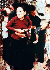 Vietnamese women and children in Mỹ Lai before being killed in the massacre, March 16, 1968.[13] According to court testimony, they were killed seconds after the photo was taken.