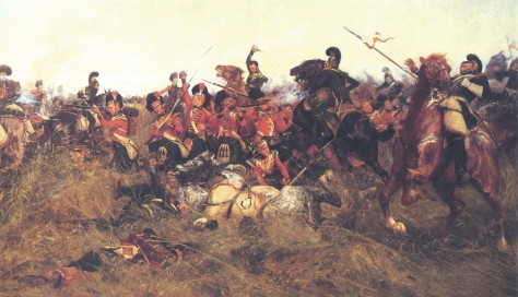 Wollen,_Battle_of_Quatre_BrasBlack Watch at the Battle of Quatre-Bras, 1815, by William Barnes Wollen (1857 - 1936).
